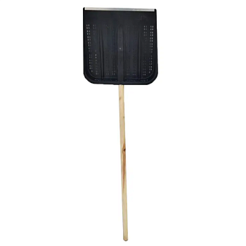 картинка Лопата ПЕРФОРИРОВАННАЯ д/снега с деревянным черенком и планкой 470*470мм от магазина Кубатура